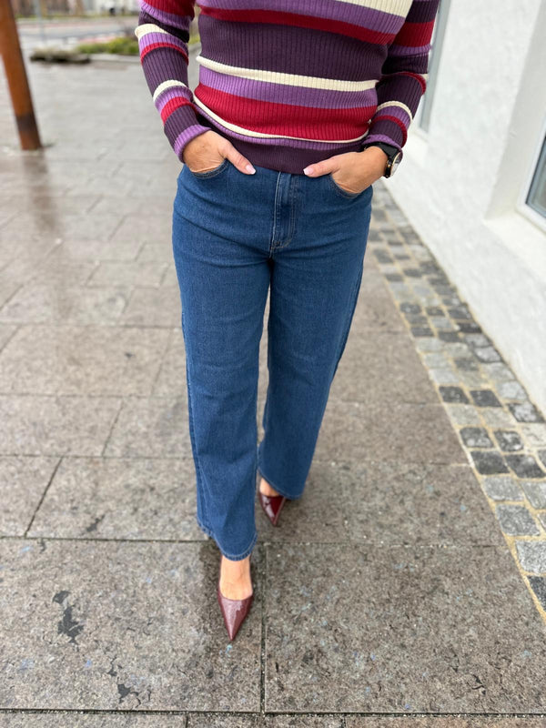 Freya Wide 7/8 Jeans Mørk Jeansblå