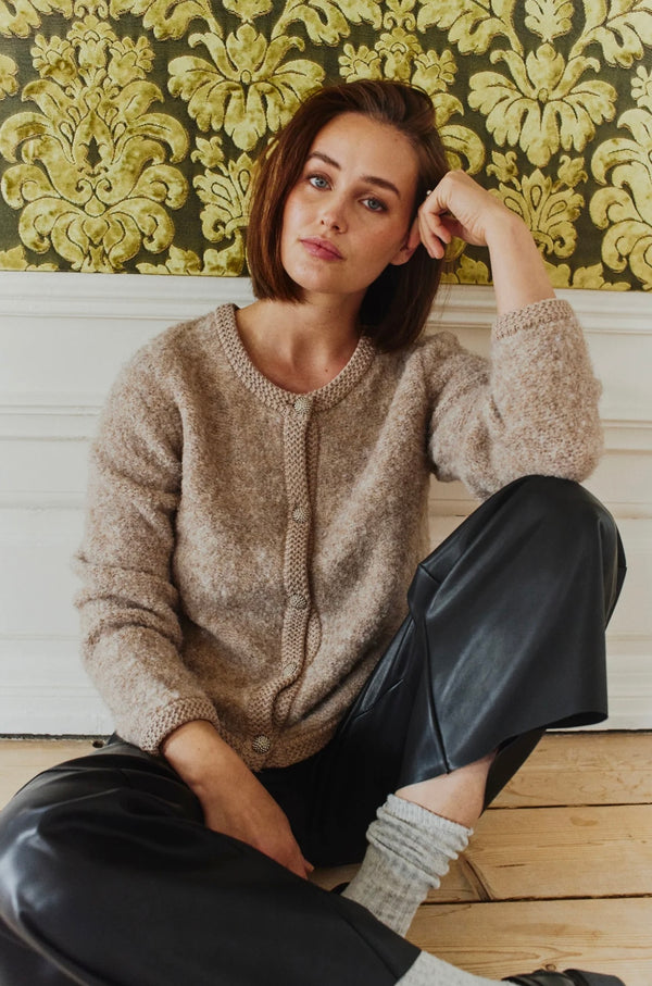 Grschrista cardigan Beige Melert