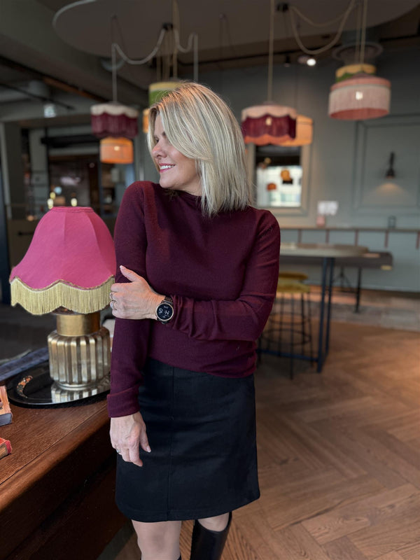 Molina Mockneck Pullover Burgunder