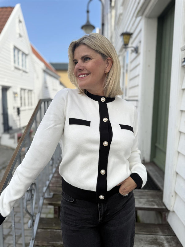 Agathe jakke Hvit Og Svart