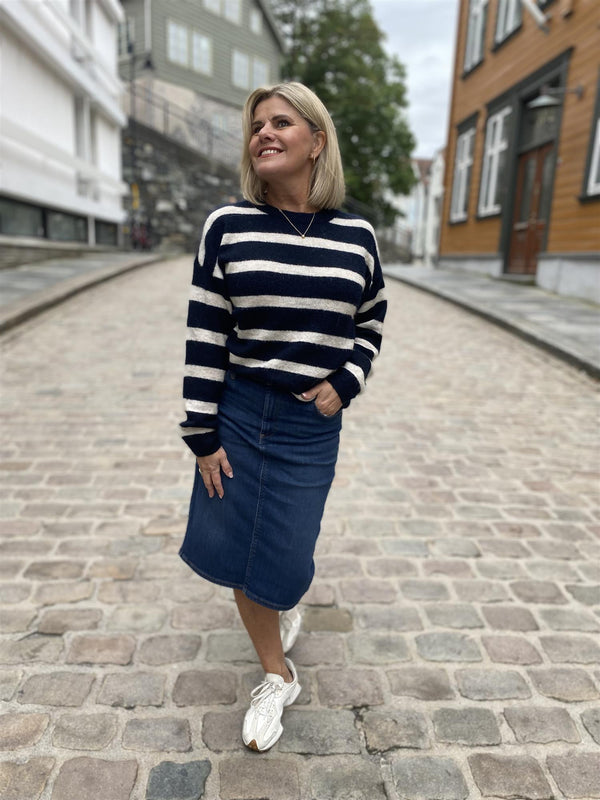 midi skirt Mørk Jeansblå