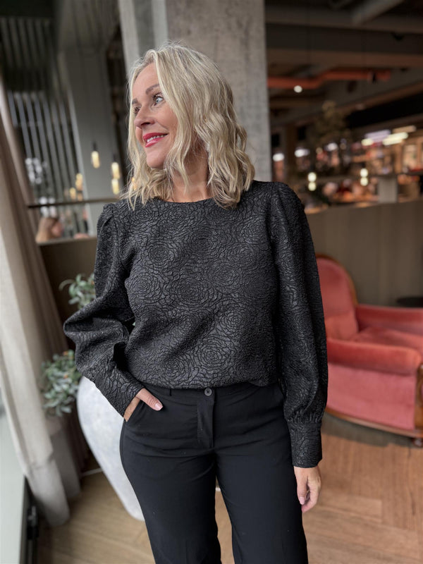 Aliama o-neck top Sort