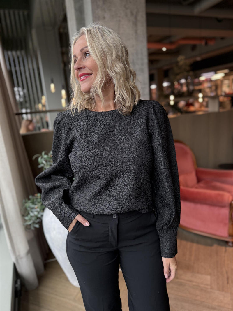 Aliama o-neck top Sort