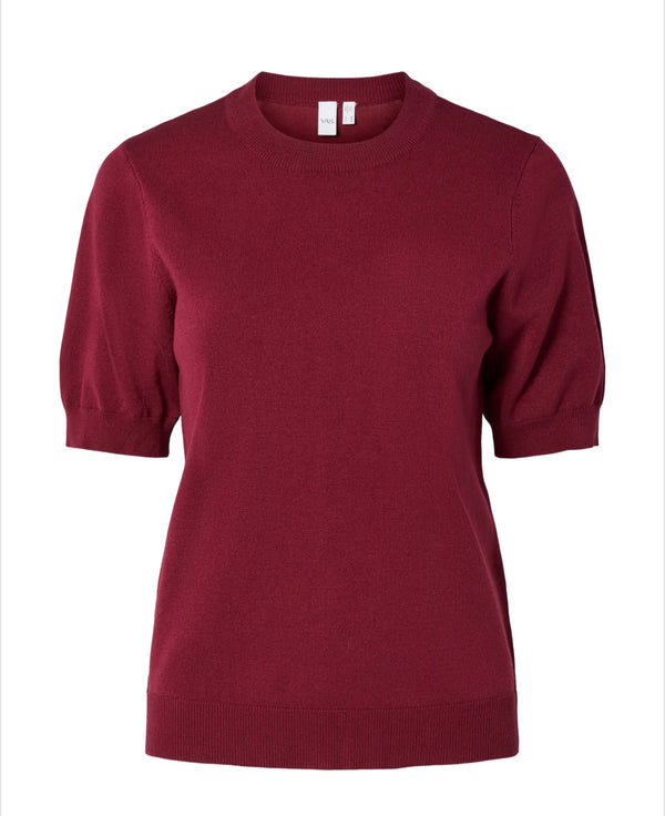 LENA KNIT PULLOVER Mørk Bringebær