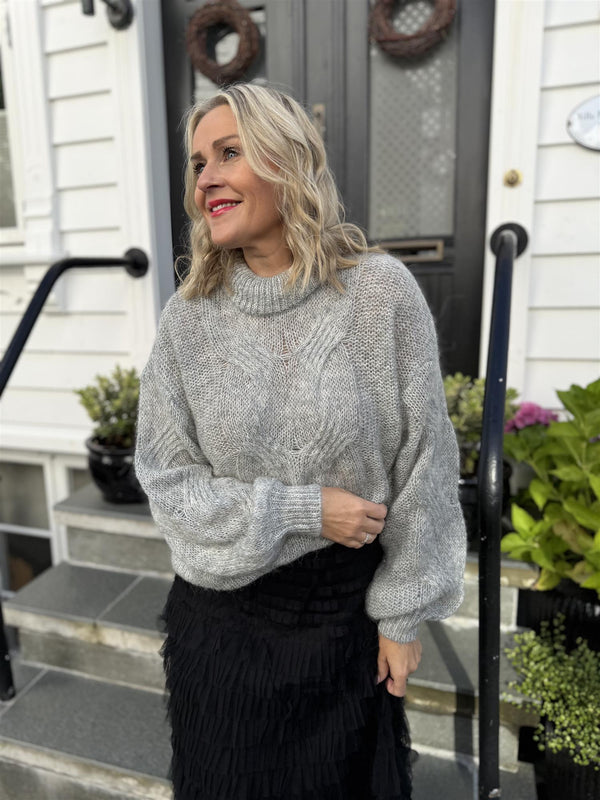 Luris Wool Blend Pullover Lys Grå Melert