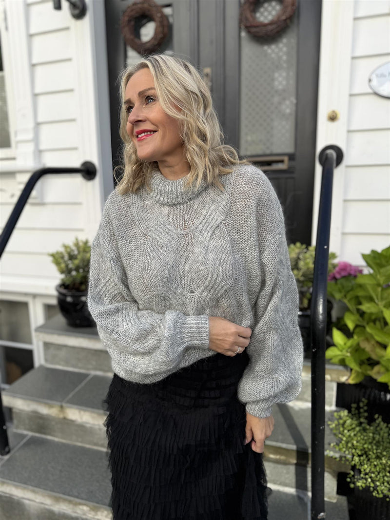 Luris Wool Blend Pullover Lys Grå Melert