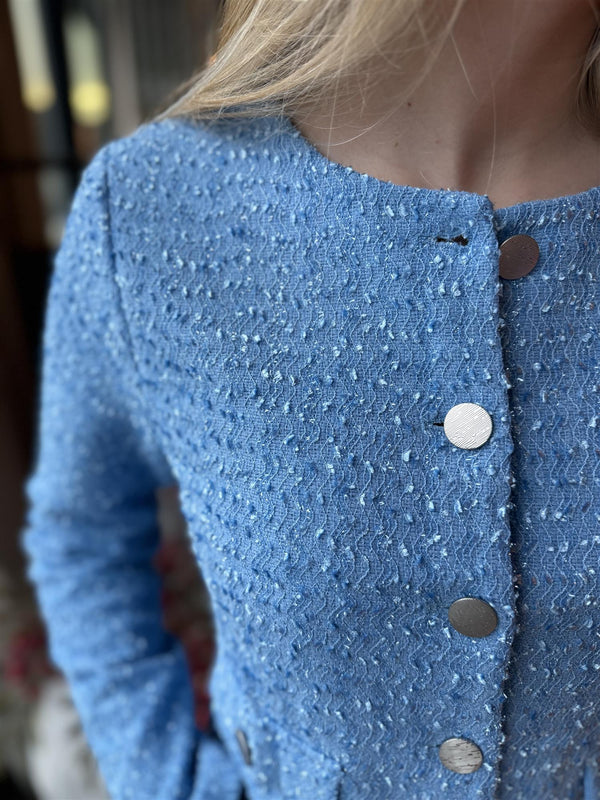VIKONNIE O-NECK POCKET BLAZER Blå