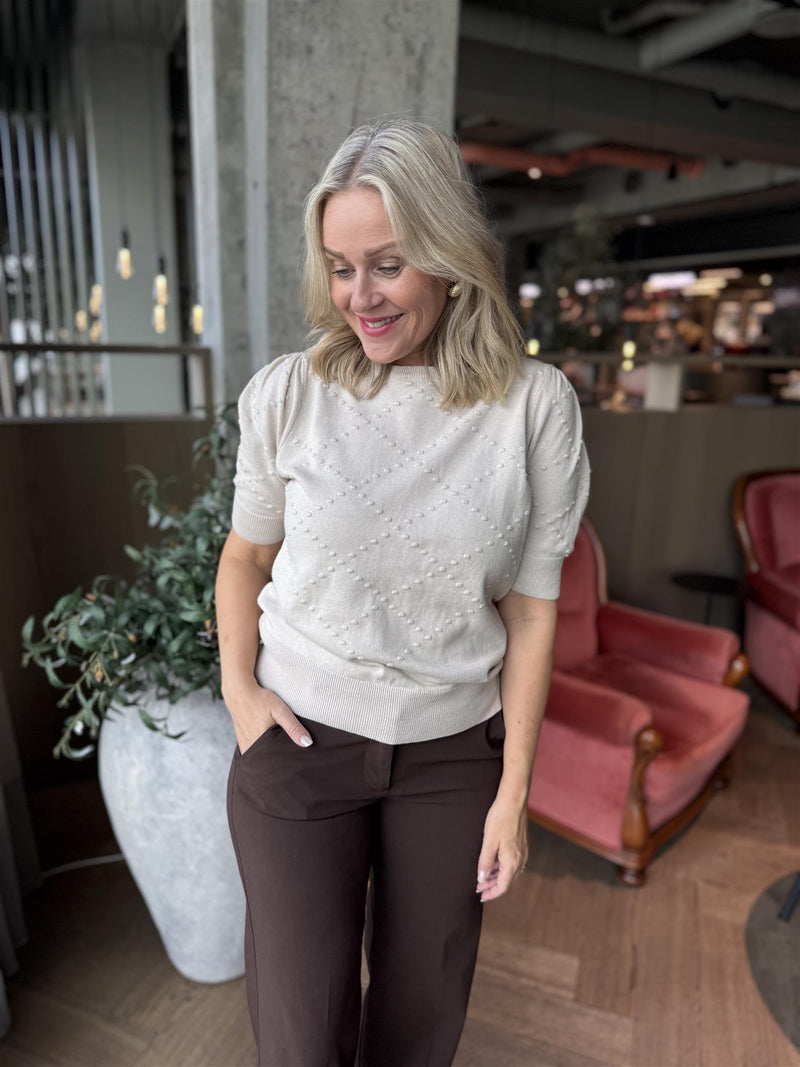 Dodo pullover kort arm Lys Beige