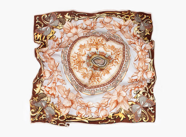 Anna ullskjerf Brun M/Mønster