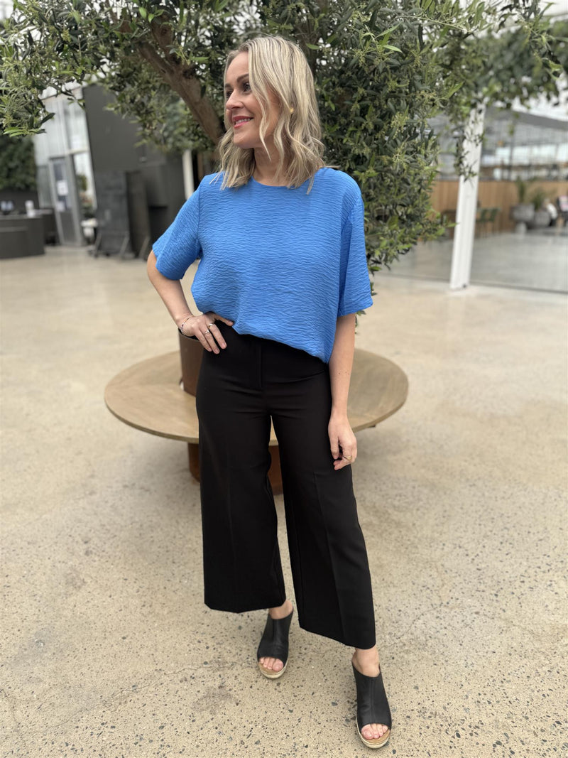 Corinne Wide Cropped Pants Sort