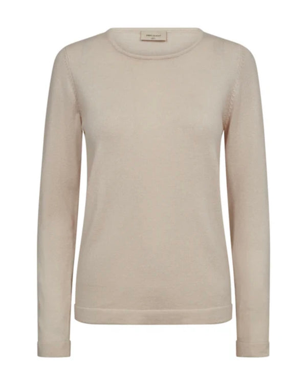 Jade-blouse o-neck Lys Beige