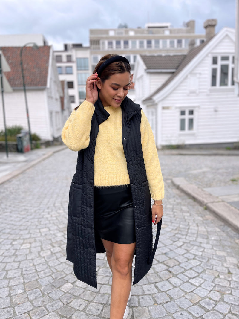 Knit o-neck Gul