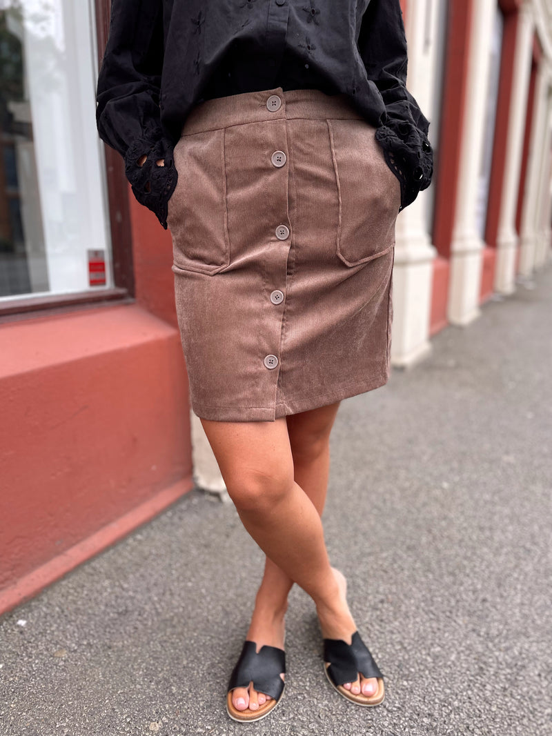 Vicourdie HW Short Skirt Brun