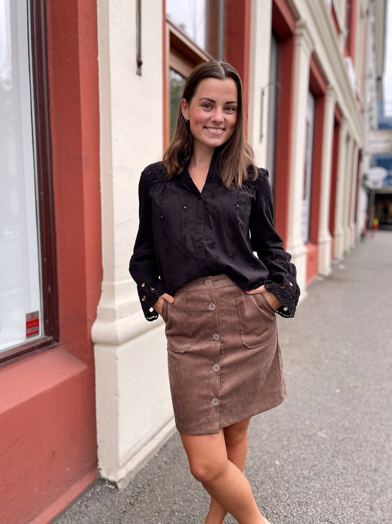 Vicourdie HW Short Skirt Brun