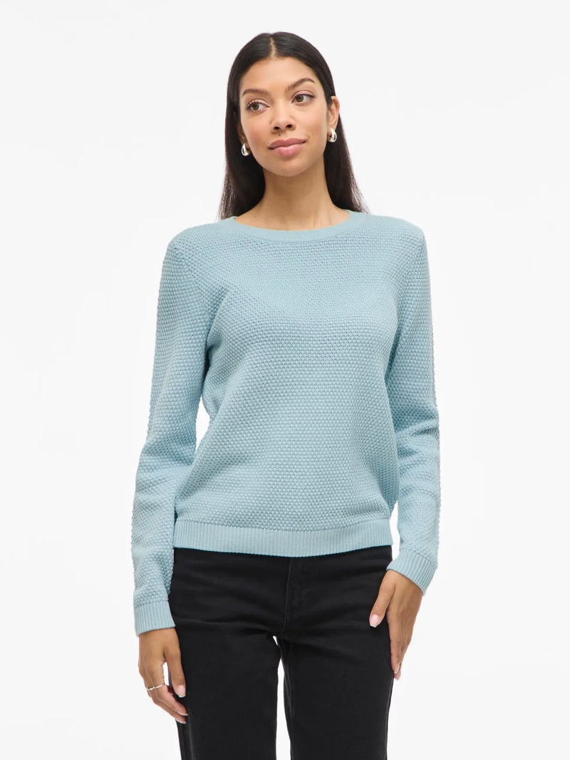 Vidalo O-neck Knit Top Lyseblå