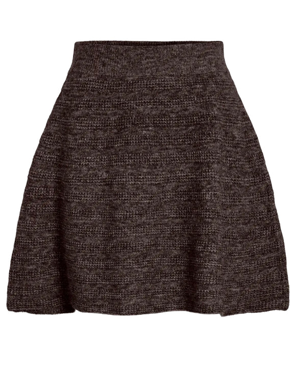 JAYLA KNIT SKIRT Mørkebrun Melert