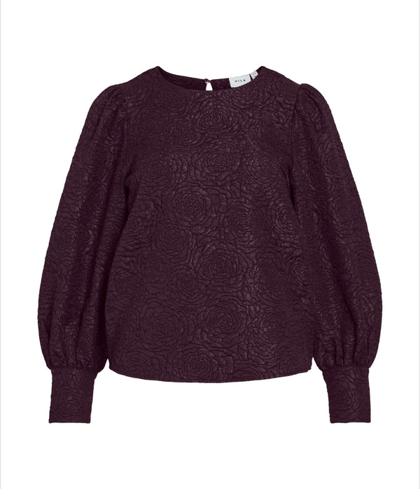 Aliama o-neck top Burgunder