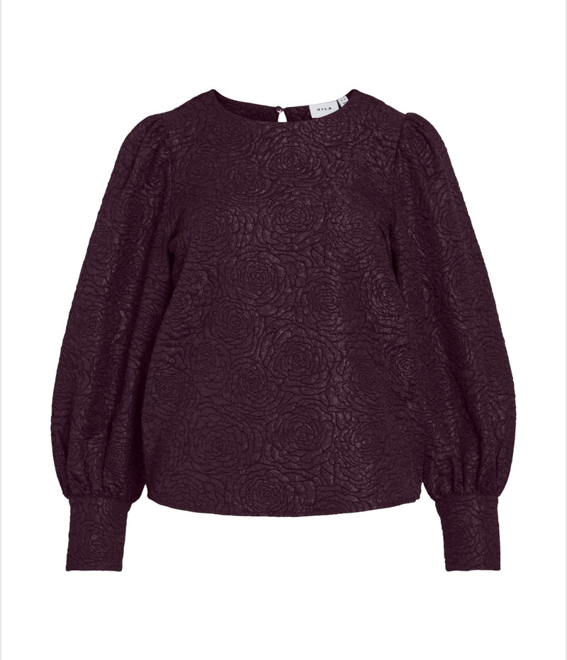 Aliama o-neck top Burgunder
