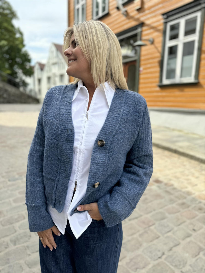 MONEY CARDIGAN Mellomblå