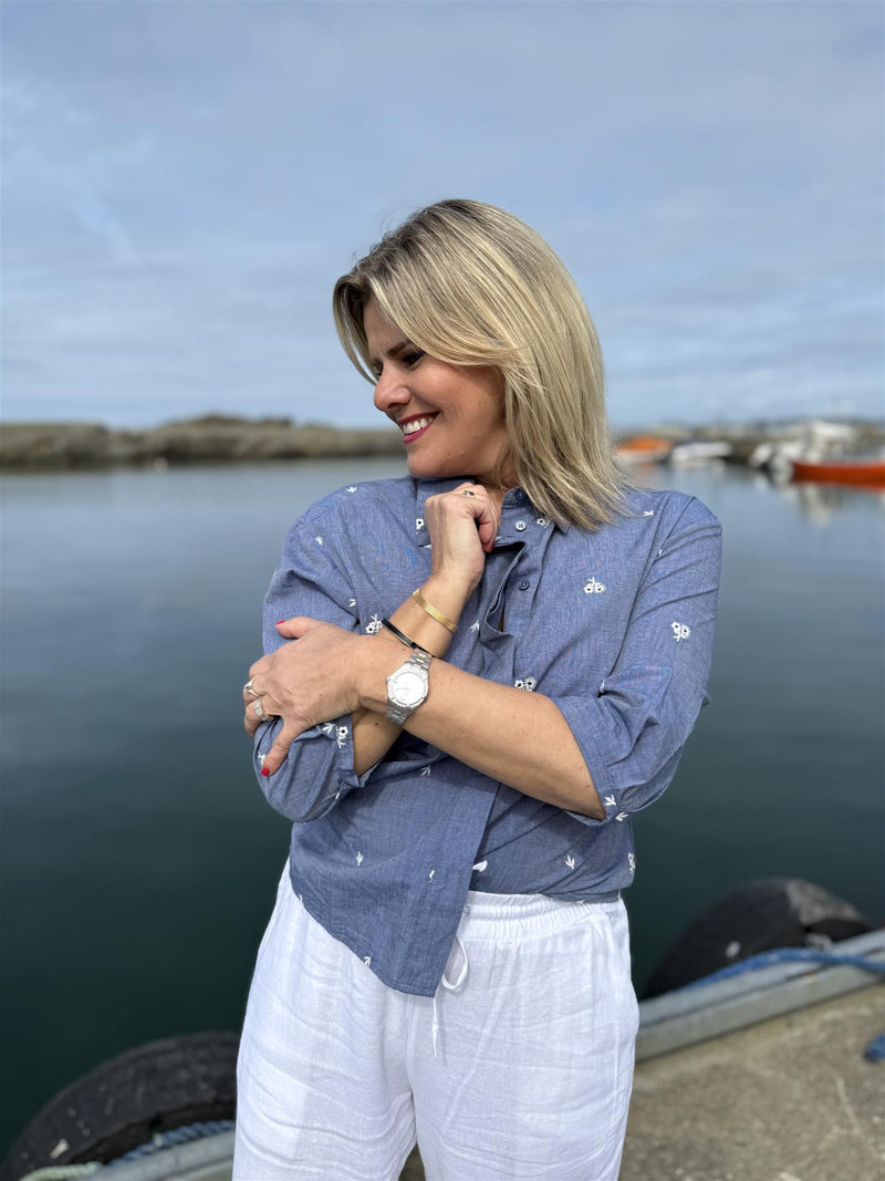 Elly shirt Medium Jeansblå