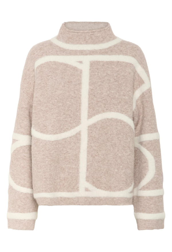 Sorea Mono Pullover Beige/Off-White