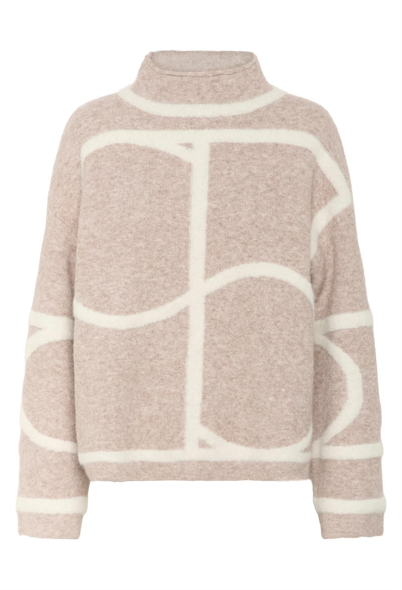 Sorea Mono Pullover Beige/Off-White