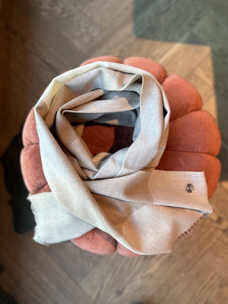 WOOL SCARF NAVY Beige