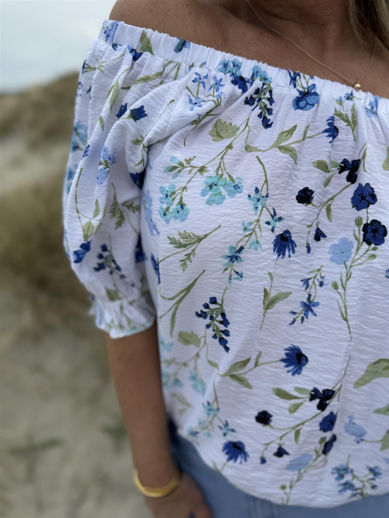 Mele-blouse Offwhite M. Blomster