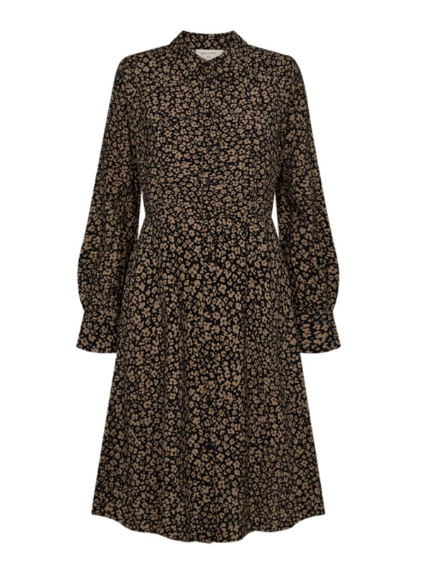 MOLLI DRESS Sort Og Brun