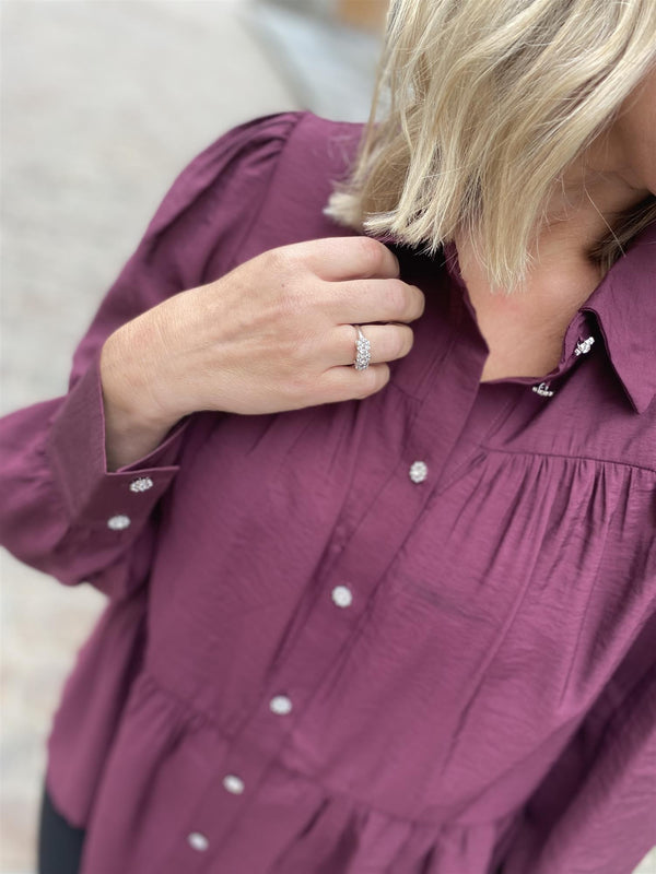Katria new l/s shirt Burgunder