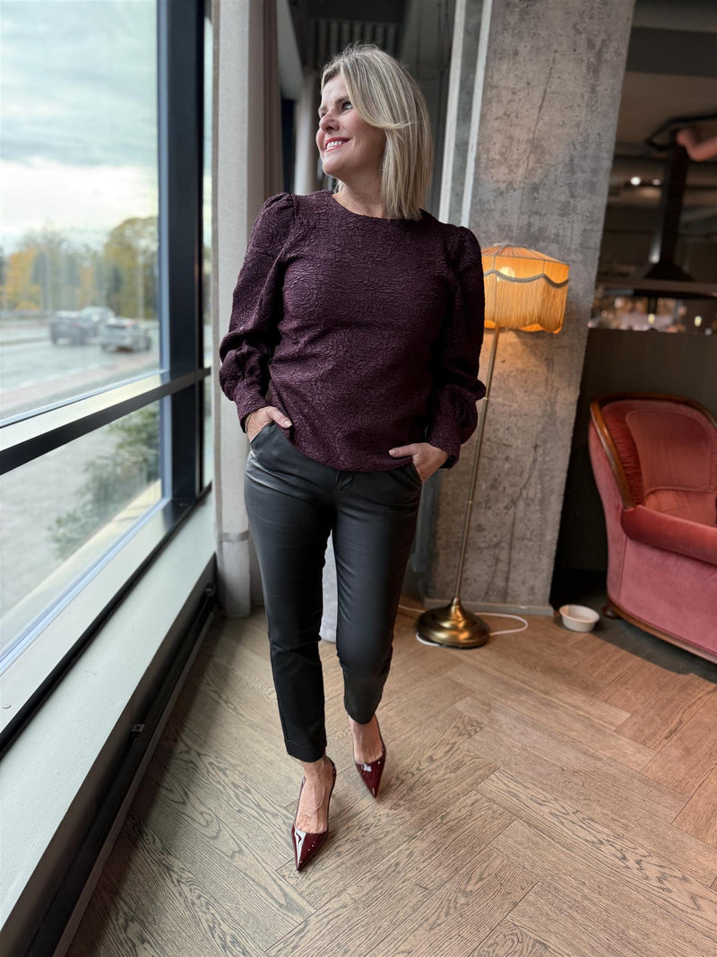 Aliama o-neck top Burgunder