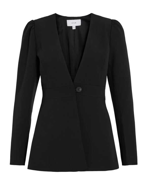 Rasa l/s sinched waist blazer Svart