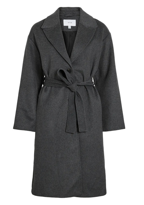 LINSE BELTED COAT Mørkegrå