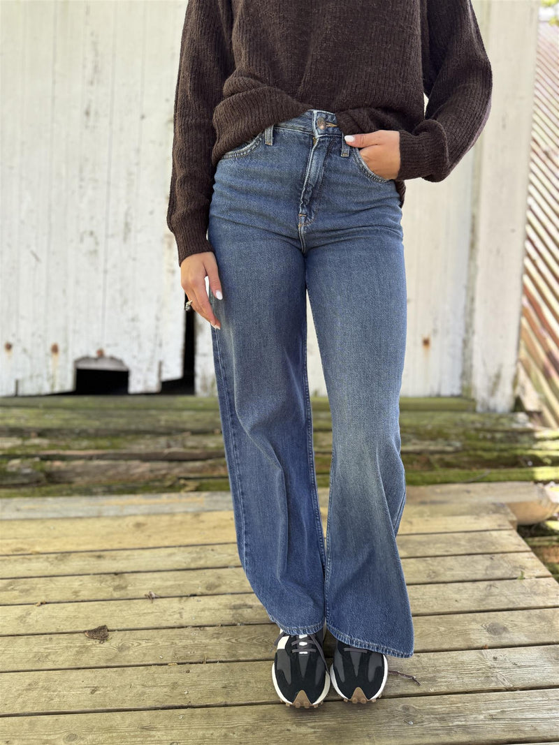 Stella high waist wide leg Medium Jeansblå