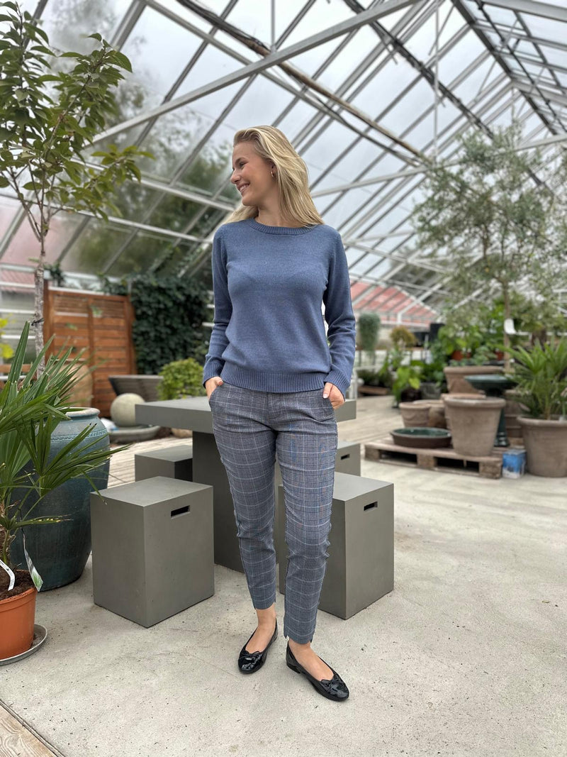Viril O-neck L/S Knit Top Mellomblå