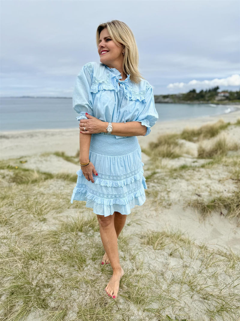 Viljana-m skirt Lyseblå