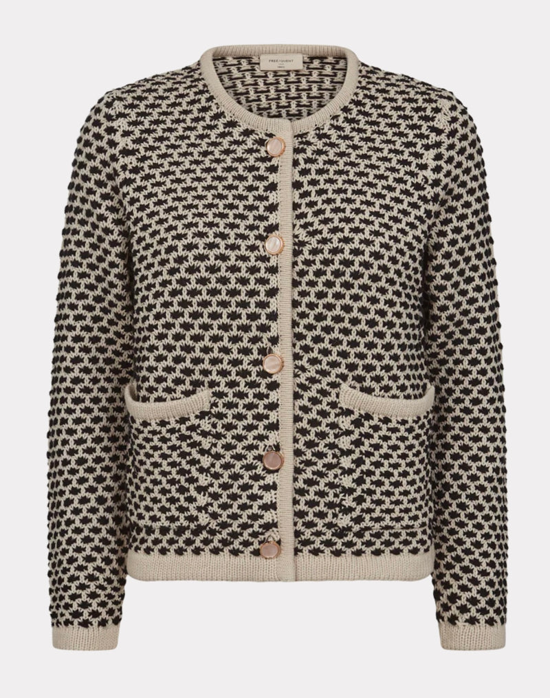 Cotla-cardigan Beige Bunn Med Sort