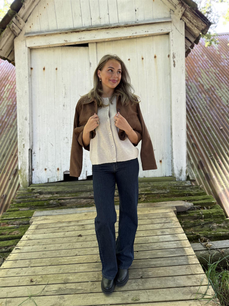 PetraMW Suede Jacket Tobakk Brun