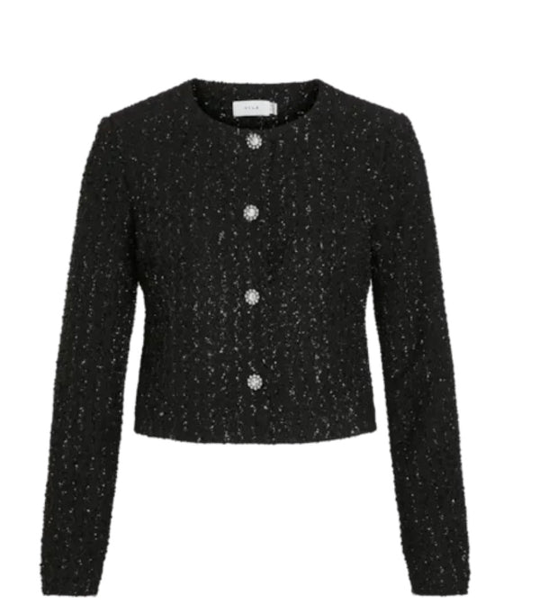 vikonnie short jacket Sort Med Sølv Glitter