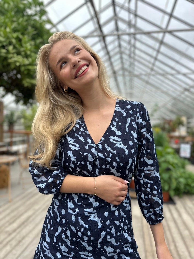 Shany M Mørkblå Med Lyseblå Mønster