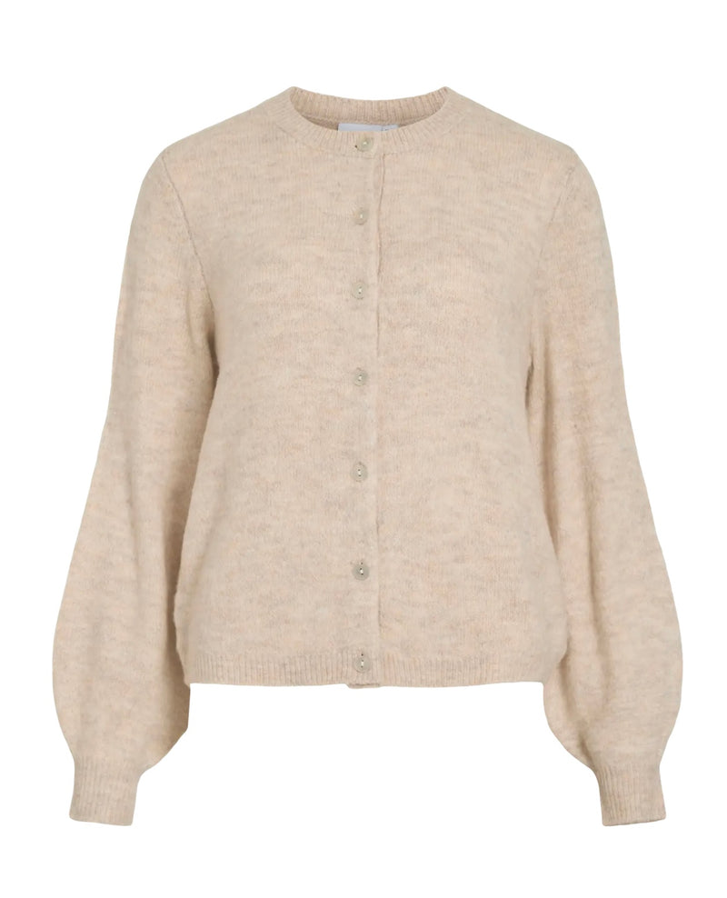 Gladys o-neck knit cardigan Beige