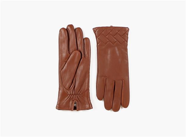 MINA LEATHER GLOVES Cognac