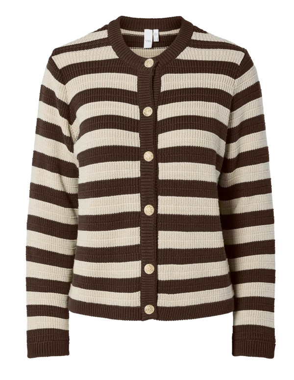 Sironi LS knit cardigan Sjokolade Brun