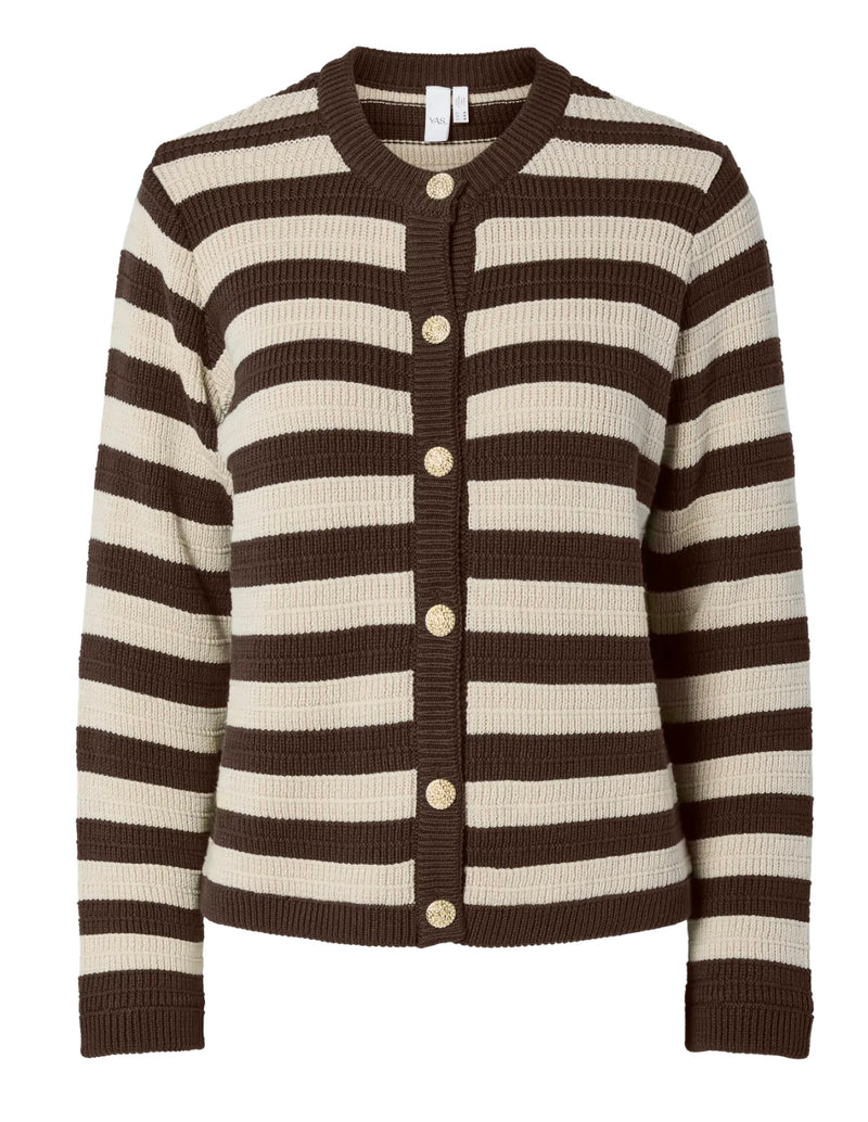 Sironi LS knit cardigan Sjokolade Brun