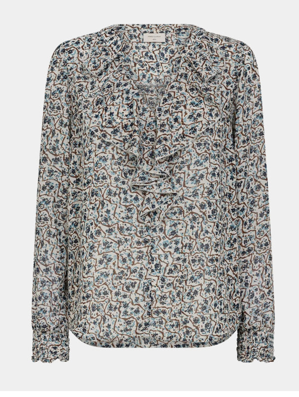 Sus blouse Beige Med Mønster