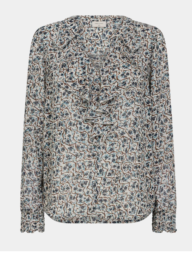 Sus blouse Beige Med Mønster