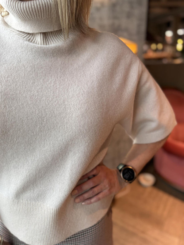 Emilia 2/4 Wool Knit Pullover Lys Beige