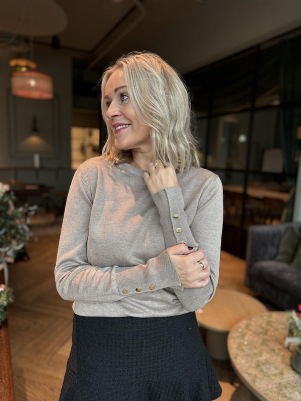 Katie pullover round Sand Melert