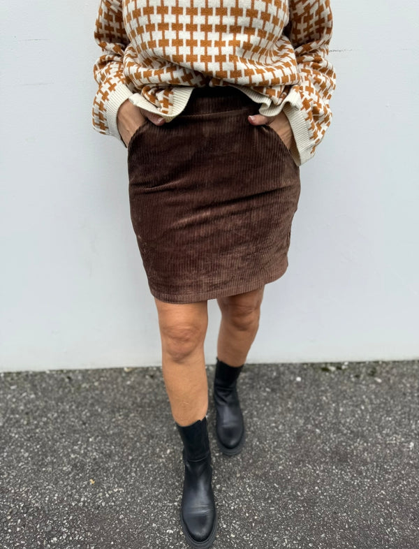 Floriana HW Skirt Brun
