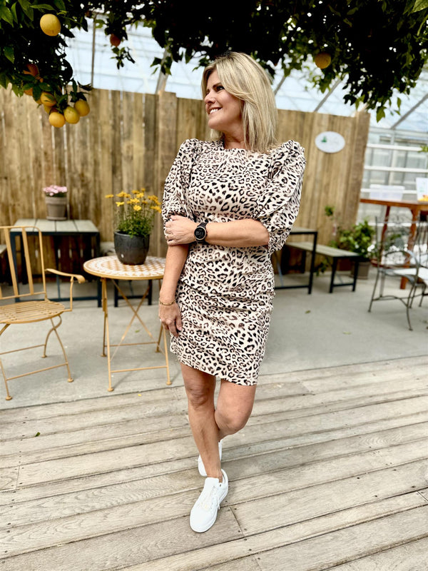 ZAZU DOLORE PRINTED DRESS Leopard